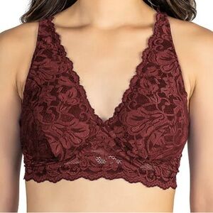 NEW Vela Wireless Everviolet Bralette Bra Garnet Medium